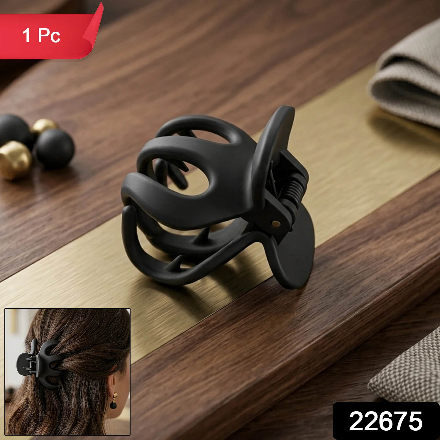 Stylish Matte Finish Hair Claw Clip (1 Pc) - Image 2