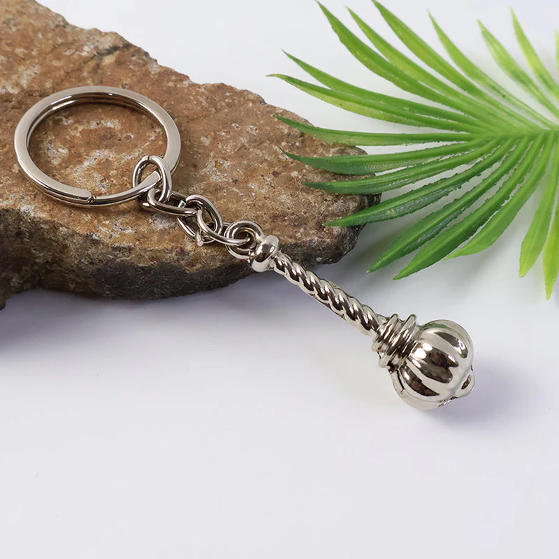 Stylish Metallic Gada Shape Keychain – Unique Design for Men & Women - Image 3