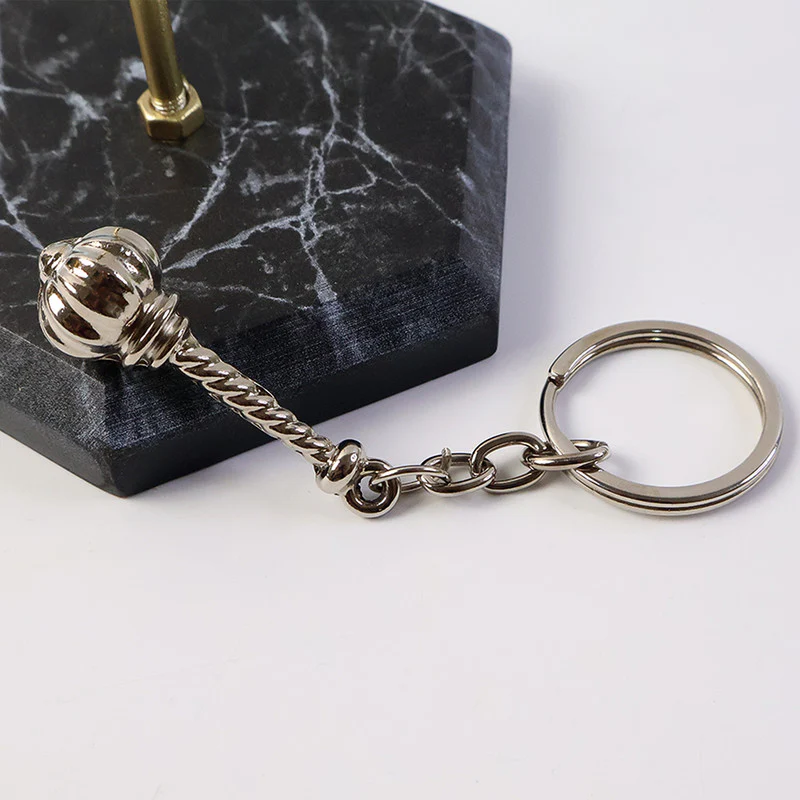 Stylish Metallic Gada Shape Keychain – Unique Design for Men & Women - Image 5