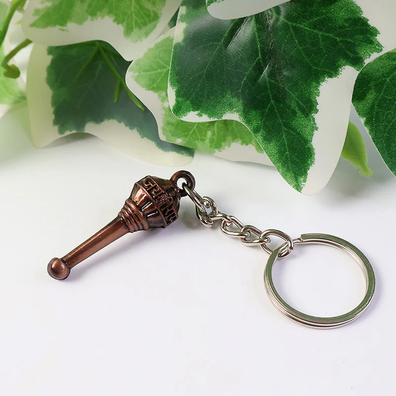 Stylish Mini Gada Shape Metal Keychain – Divine Inspired Key Ring Accessory - Image 2