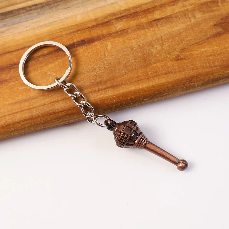 Stylish Mini Gada Shape Metal Keychain – Divine Inspired Key Ring Accessory - Image 3