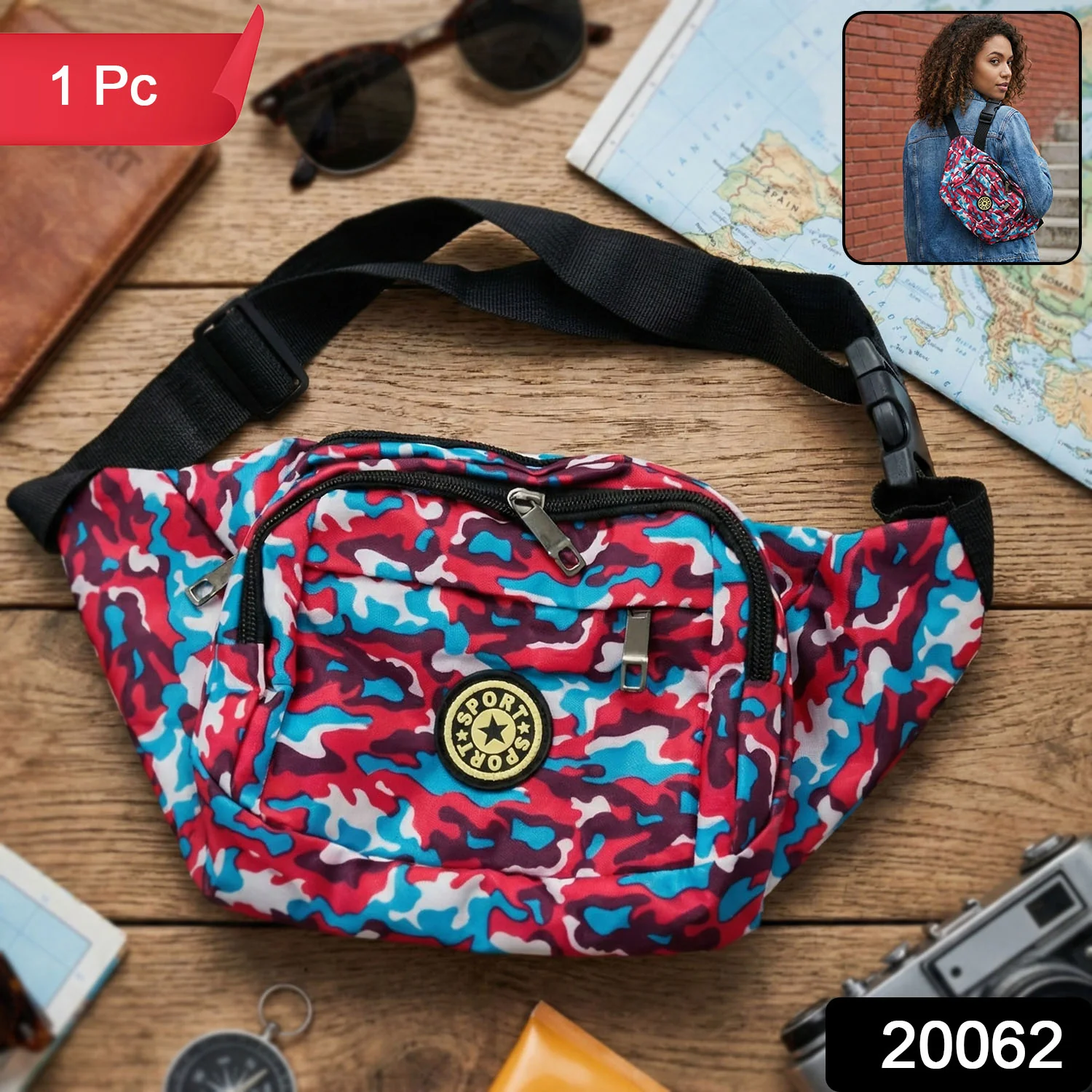 Stylish Multi-Purpose Waist Bag & Cross-body Sling Pouch (1 Pc) - Image 2