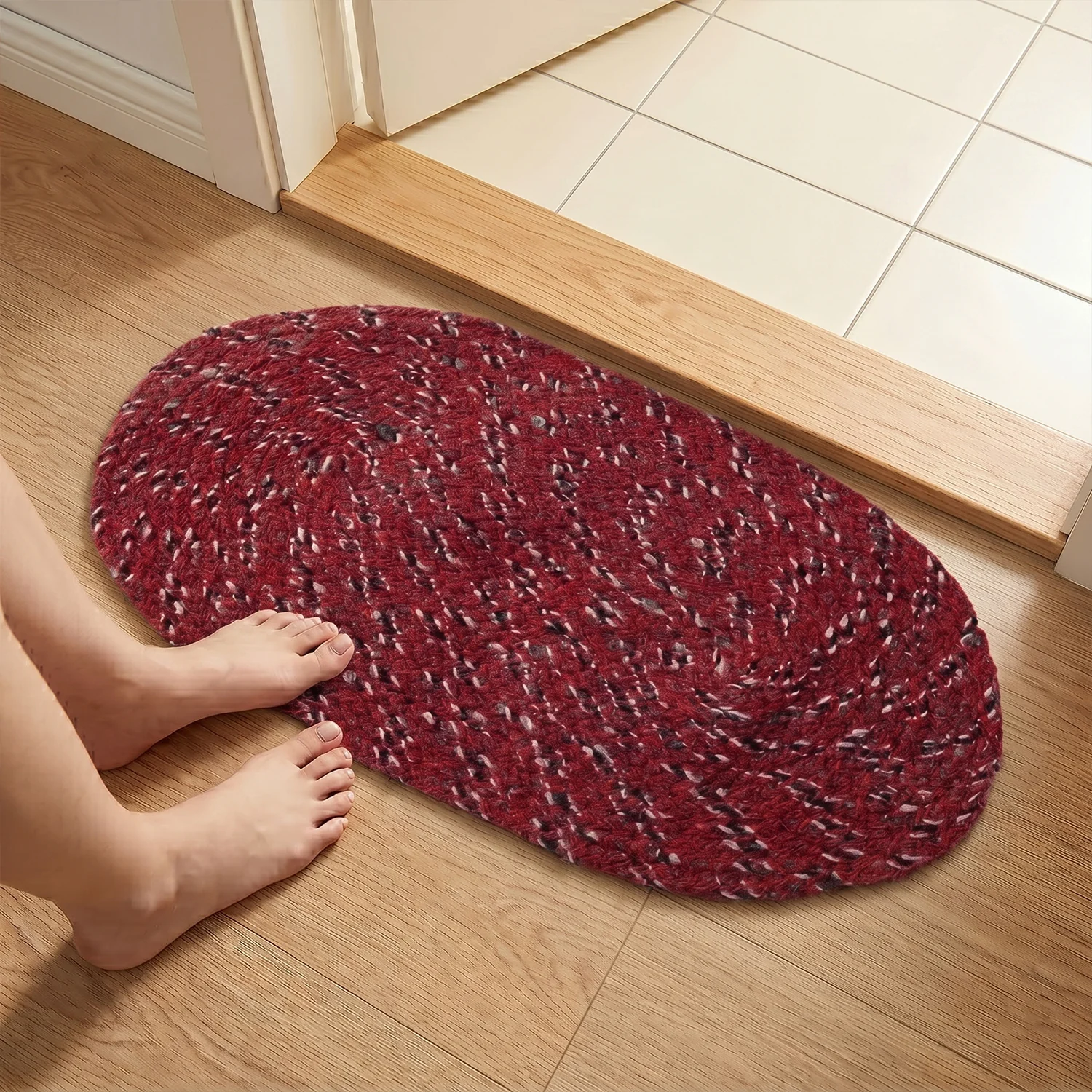 Stylish Oval Floor Mat – (1 Pc, 50x30 Cm) - Image 3
