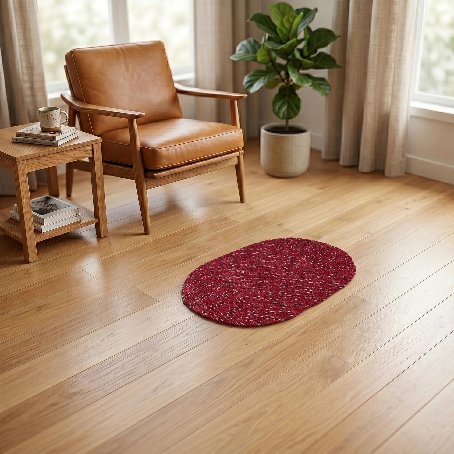 Stylish Oval Floor Mat – (1 Pc, 50x30 Cm) - Image 7
