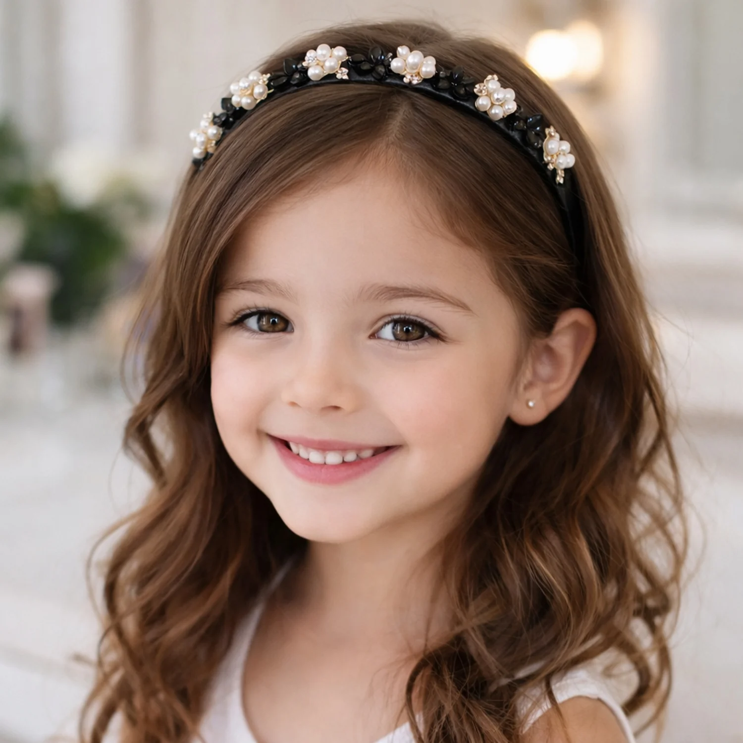 Stylish Pearl Embellished Floral Hairband for Girls & Women (1 Pc) - Image 7