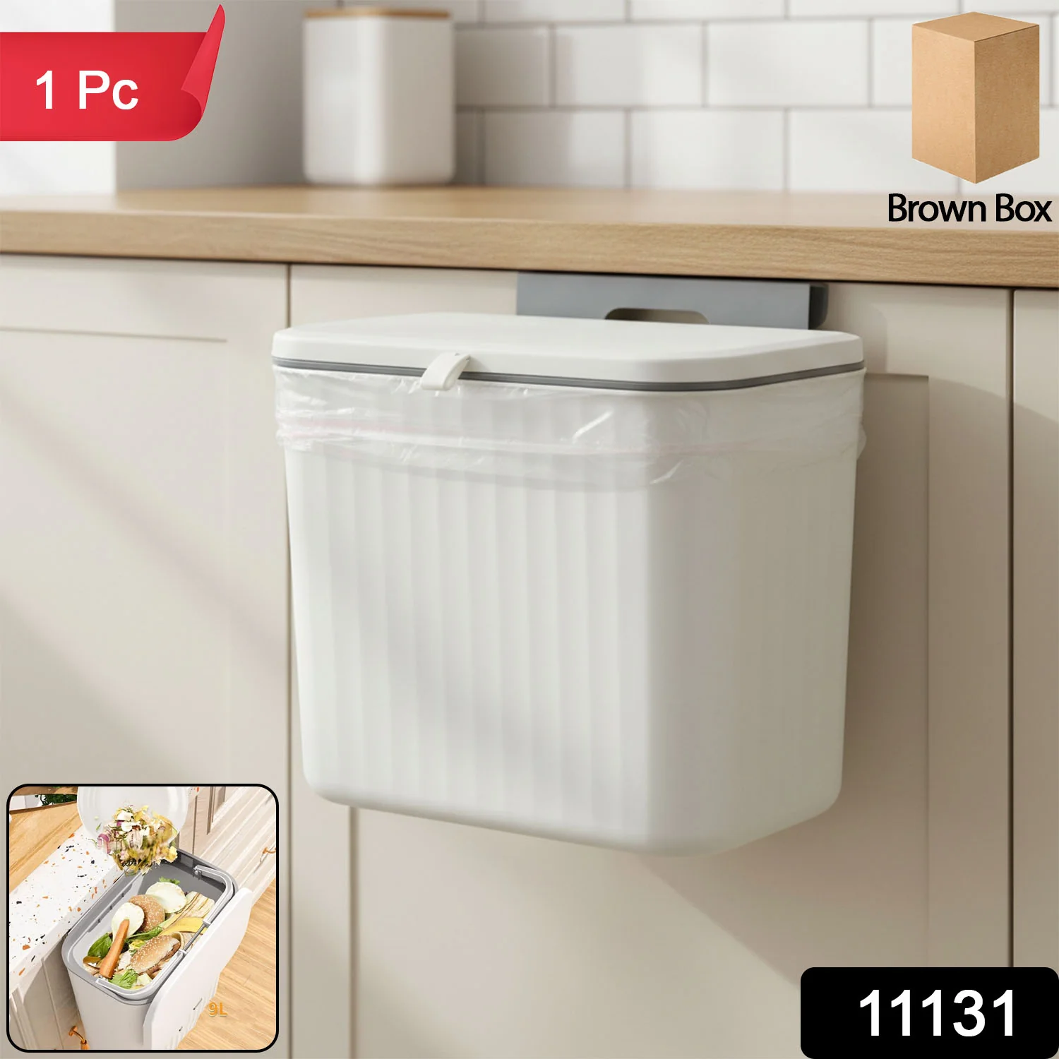 Stylish Plastic Kitchen Dustbin (1 Pc) - Image 2