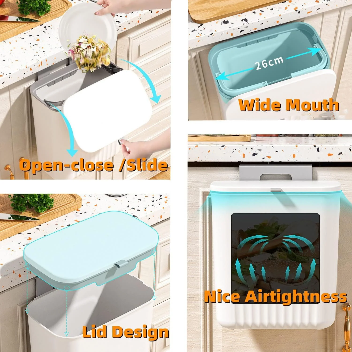 Stylish Plastic Kitchen Dustbin (1 Pc) - Image 8