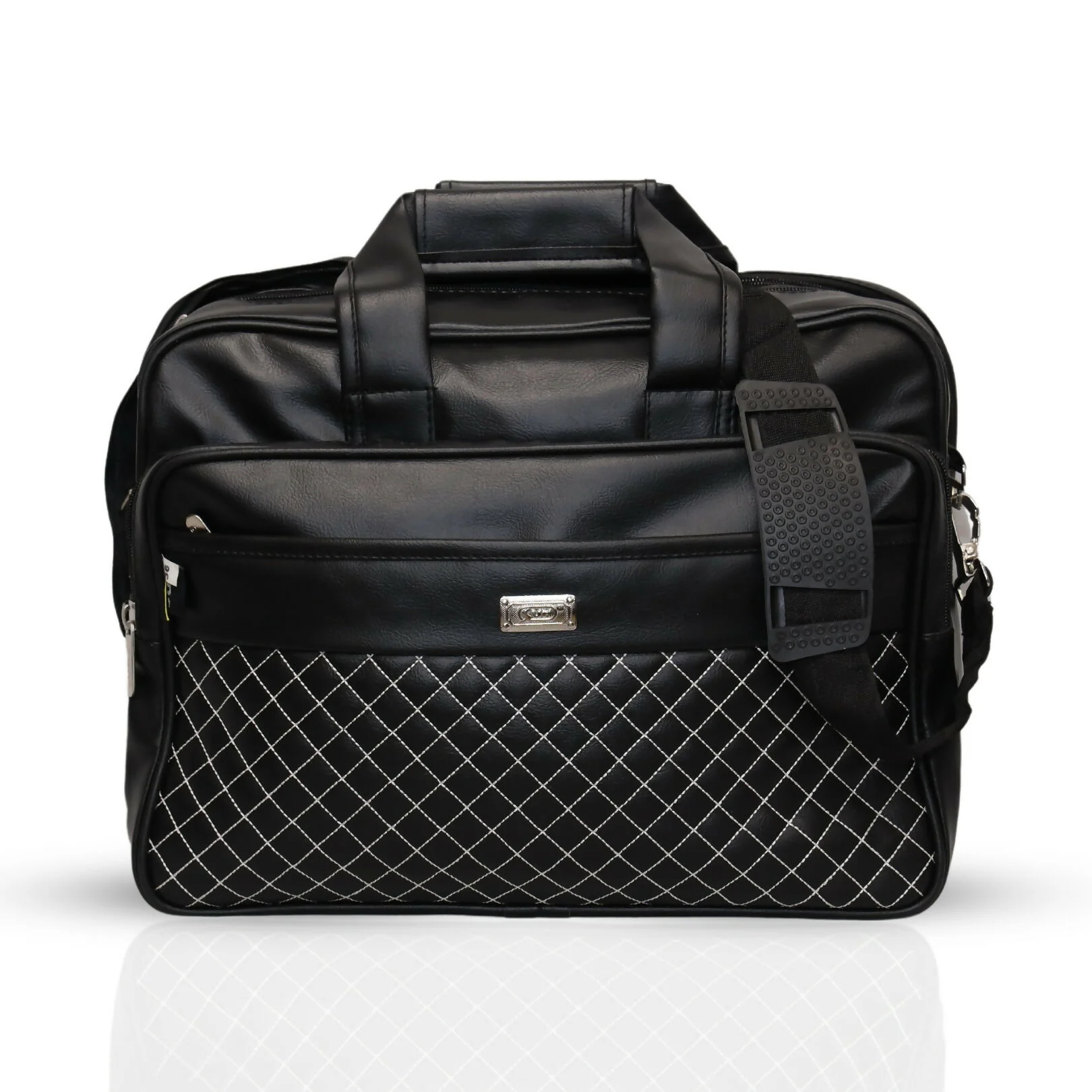 Stylish Quilted Hand & Shoulder Travel Bag with Multiple Compartments - Image 5