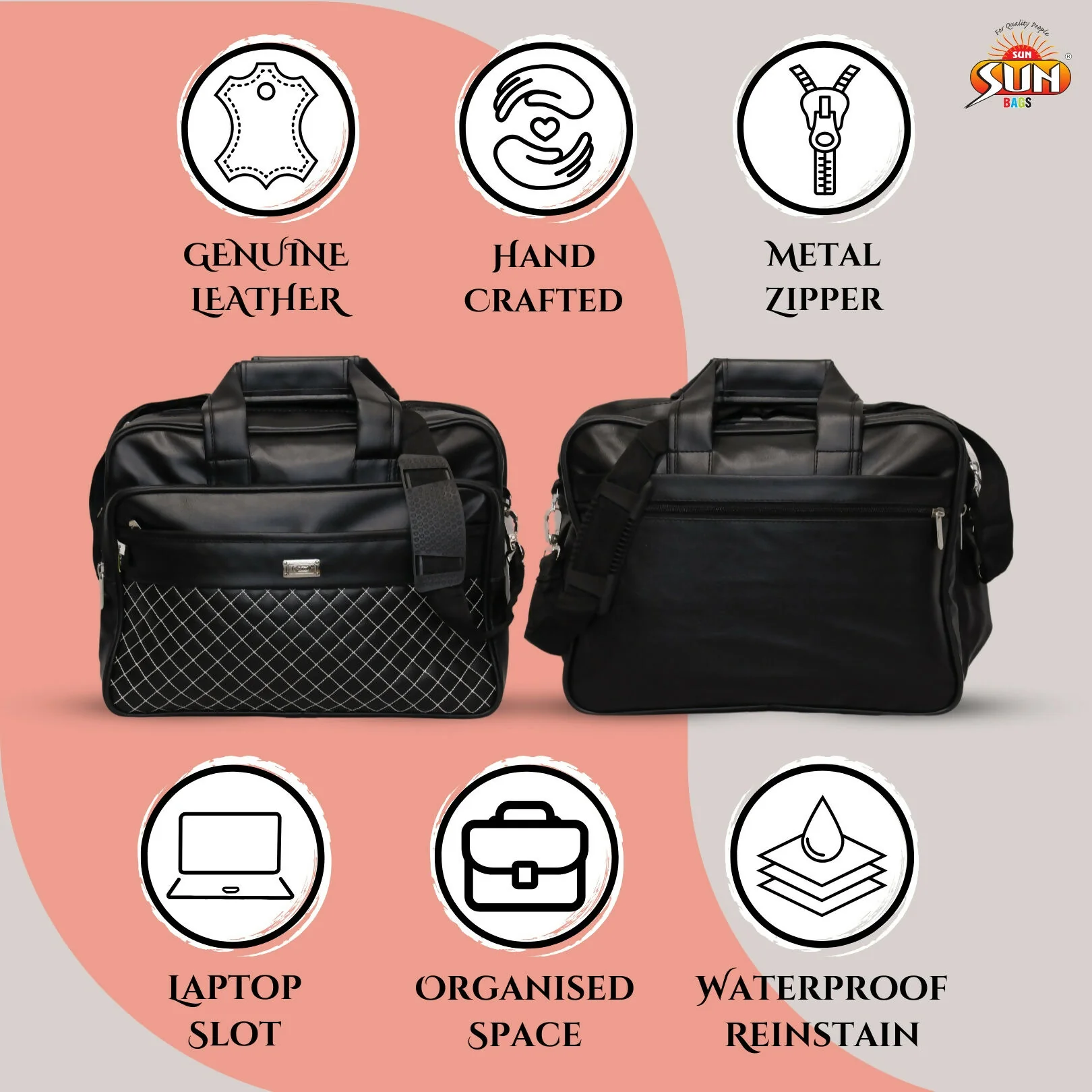 Stylish Quilted Hand & Shoulder Travel Bag with Multiple Compartments - Image 8