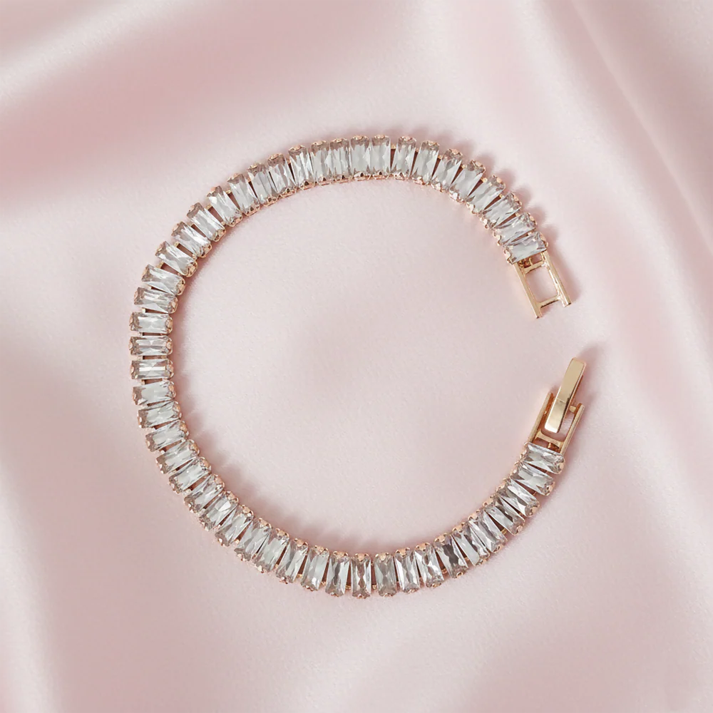 Stylish Rose Gold Plated AD Stone Bracelet for Women - Image 3