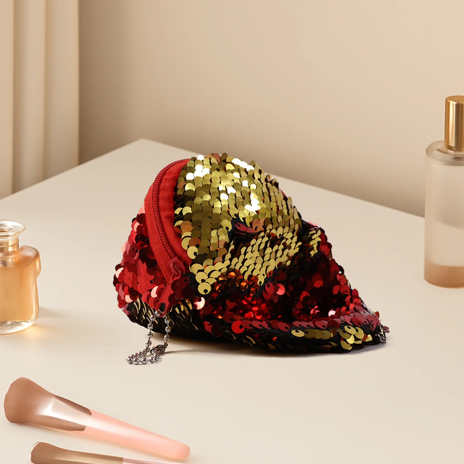 Stylish Sequin Mini Cap-Shaped Coin Purse (1 Pc) - Image 3