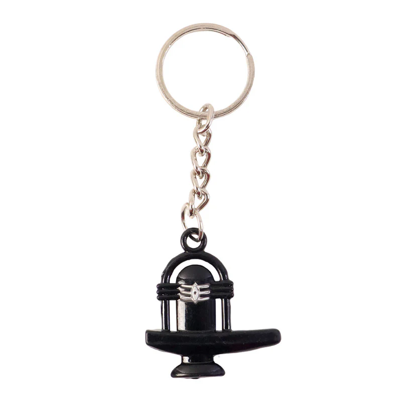 Stylish Shivling Metal Keychain – Elegant Black Finish Divine Key Ring - Image 5