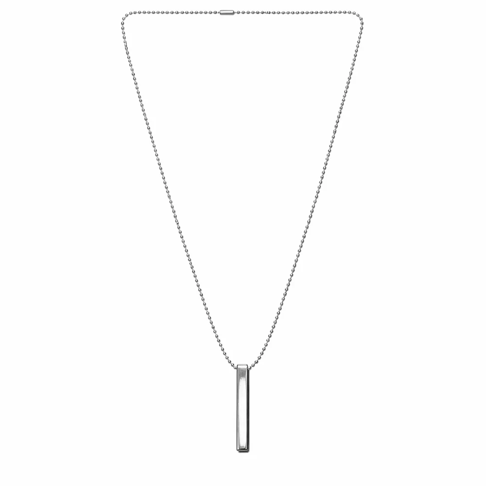 Stylish Silver-Plated Sleek Bar Pendant Chain for Men Minimal Necklace - Image 4