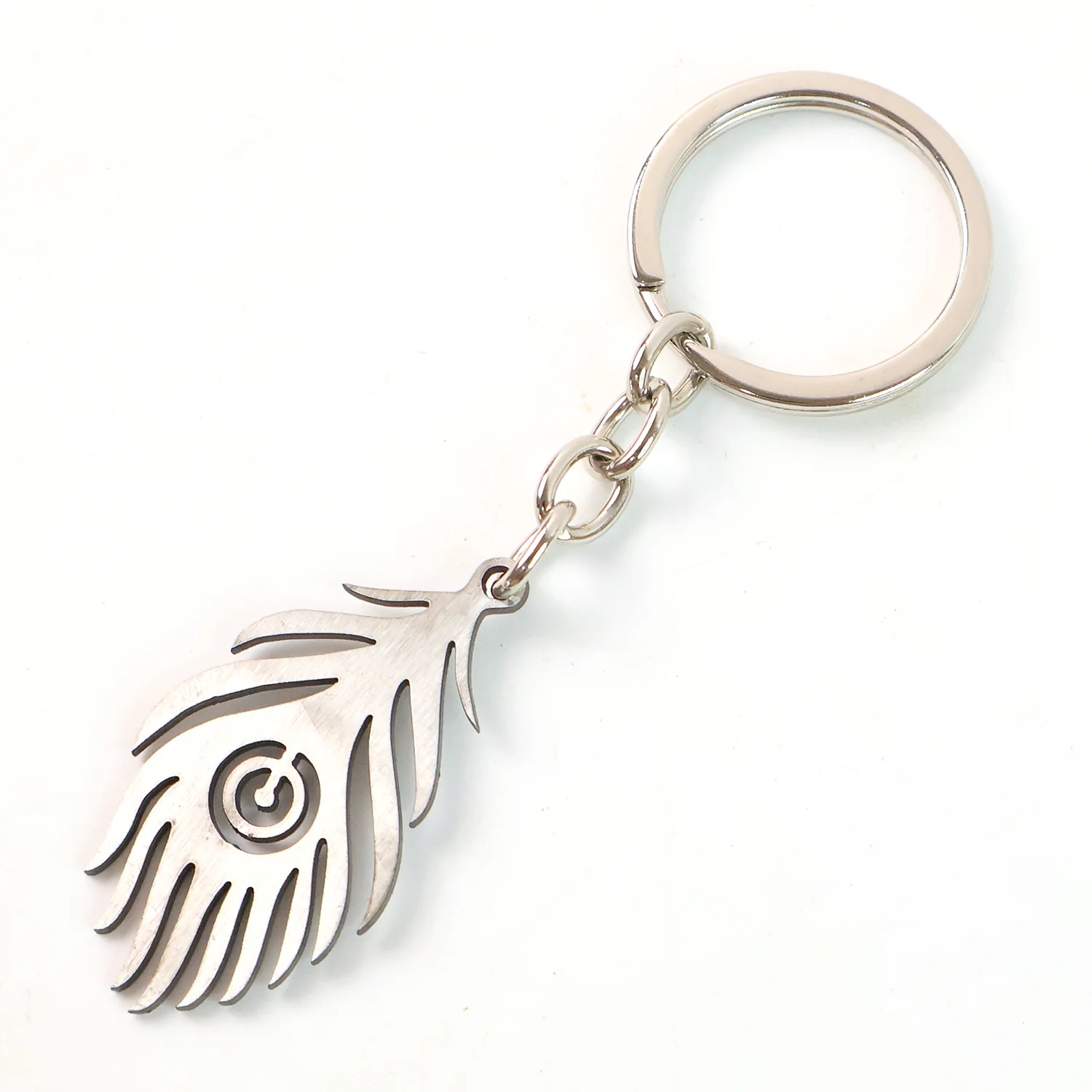 Stylish Stainless Steel Peacock Feather Keychain (1 Pc) - Image 5