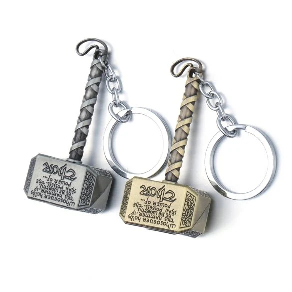 Stylish Superhero Hammer Shape Metal Keychain – Mini Hammer Design Key Ring (Mix Design) - Image 7