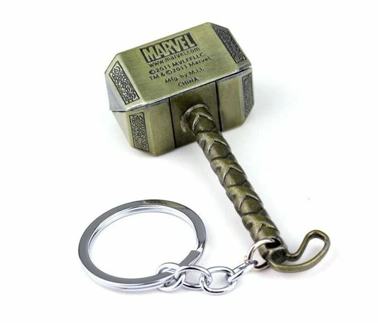 Stylish Superhero Hammer Shape Metal Keychain – Mini Hammer Design Key Ring (Mix Design) - Image 9