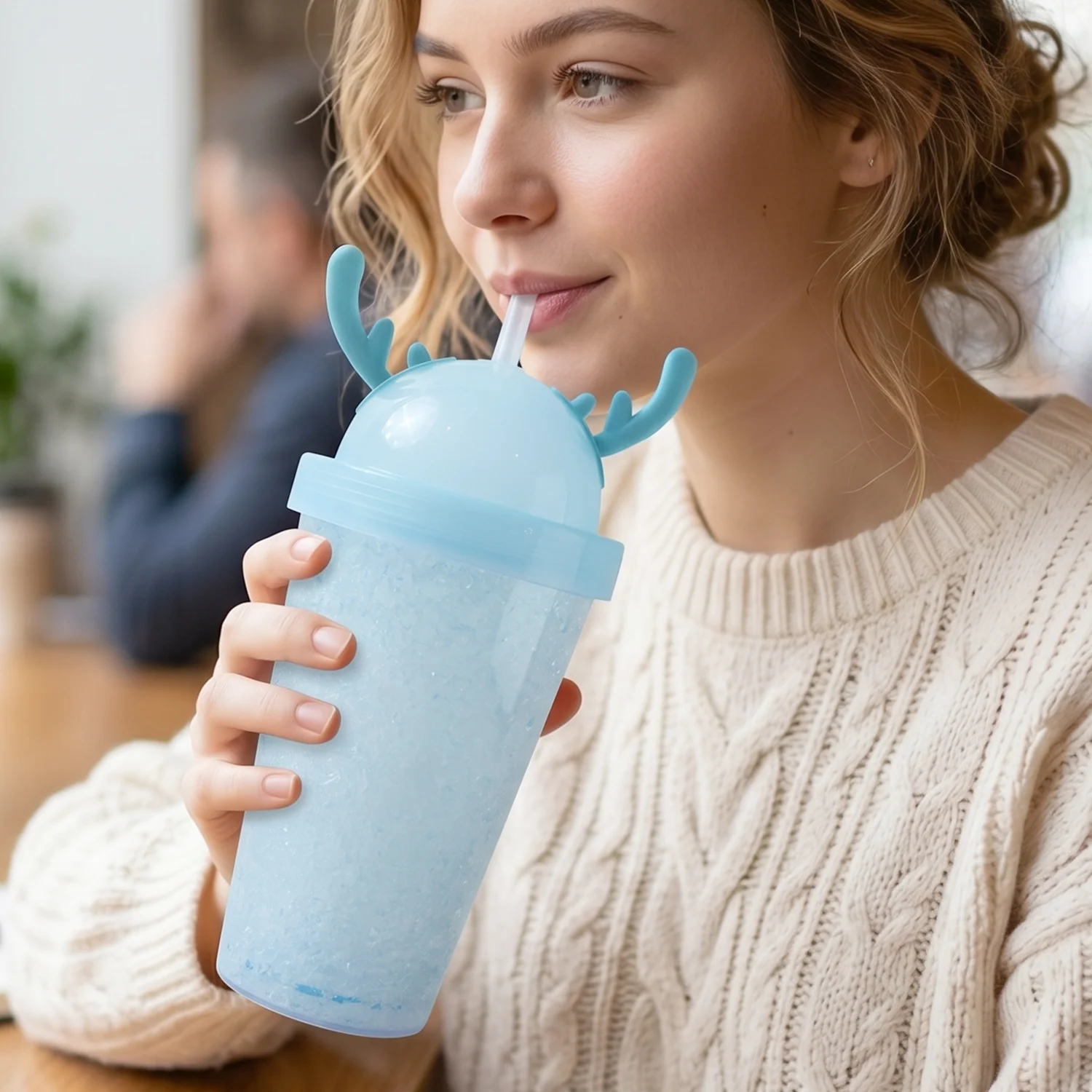 Cute 500ml Swizzy Jelly Tumbler with Straw for Cold Beverages - Image 3