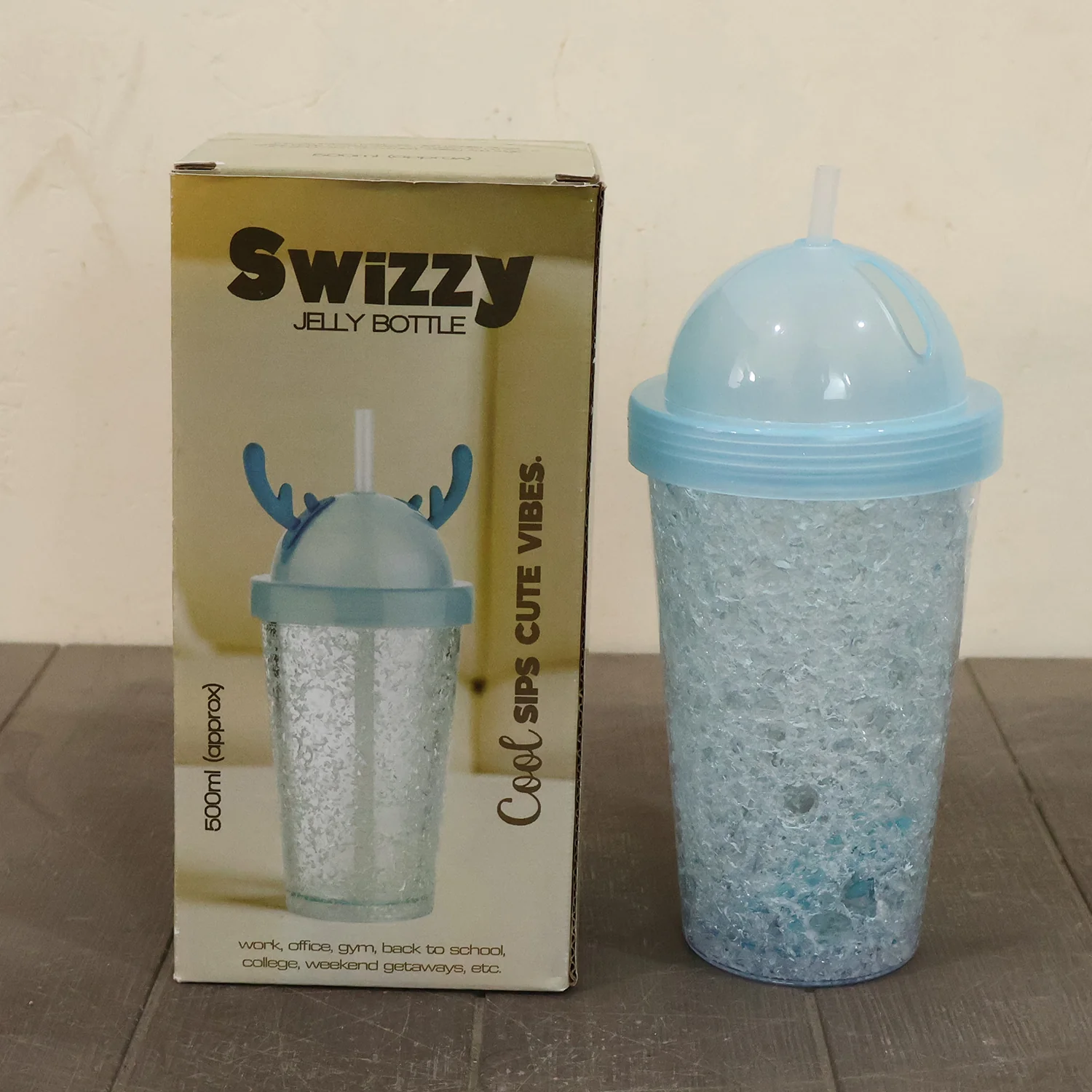 Cute 500ml Swizzy Jelly Tumbler with Straw for Cold Beverages - Image 9