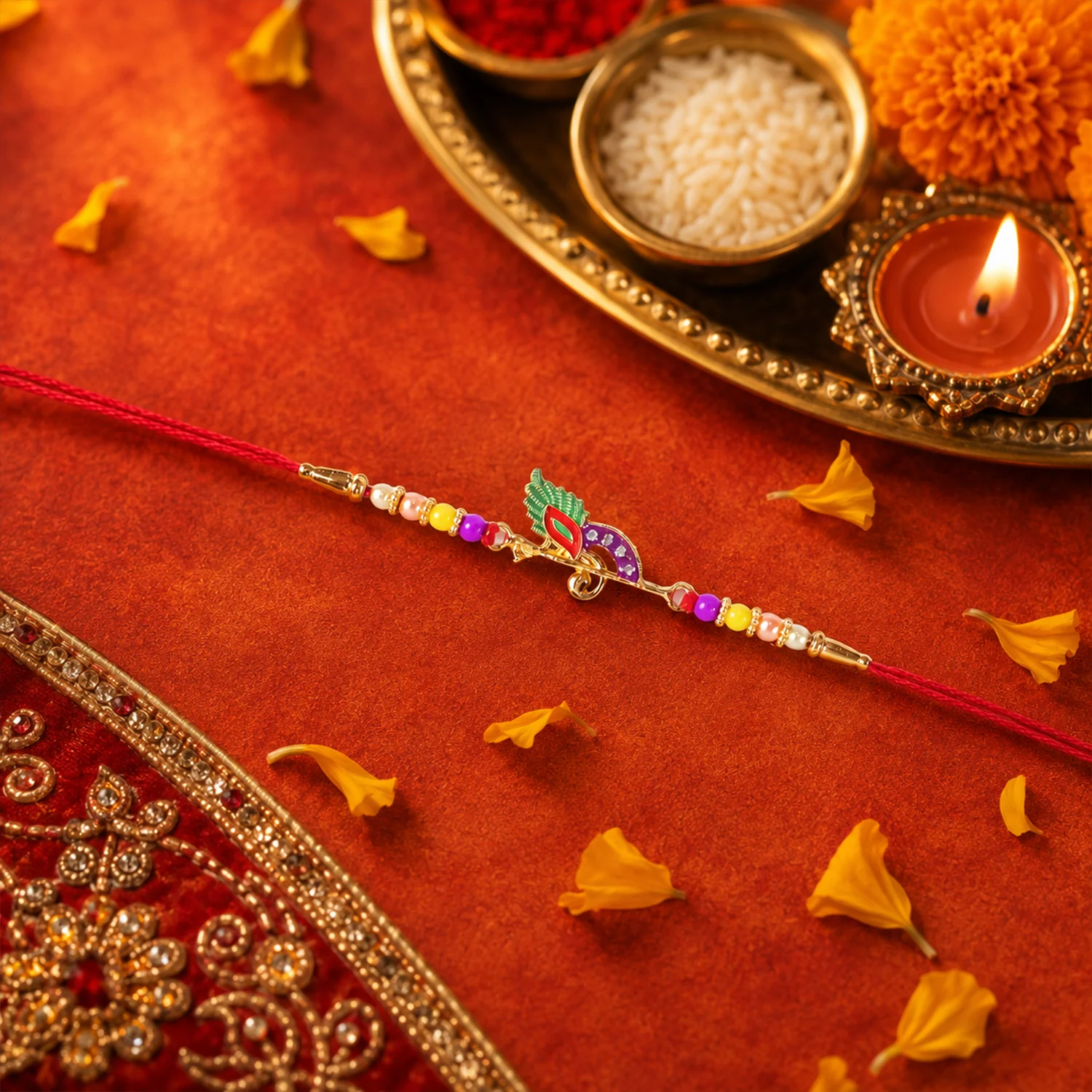 Stylish Traditional Design Rakhi (1 Pc) - Image 3