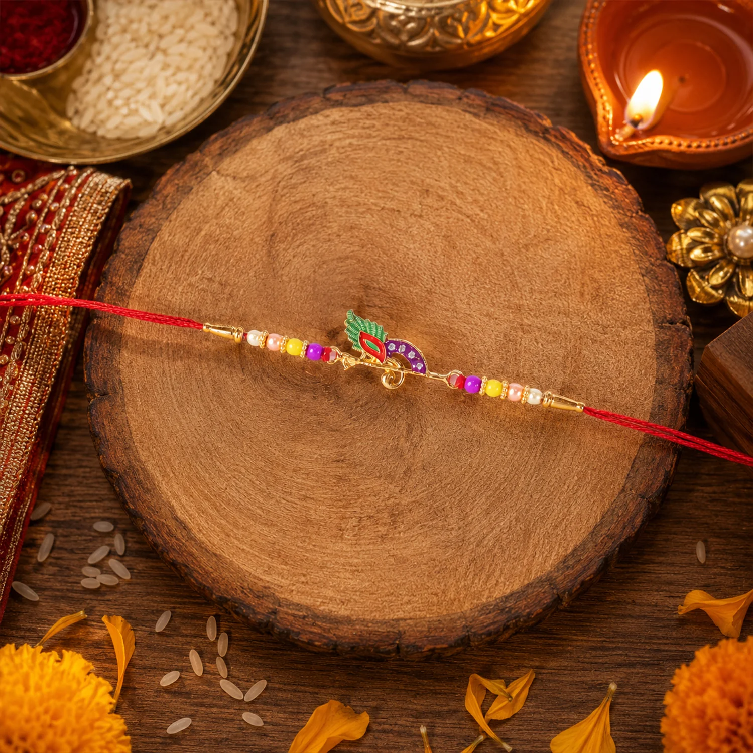Stylish Traditional Design Rakhi (1 Pc) - Image 5