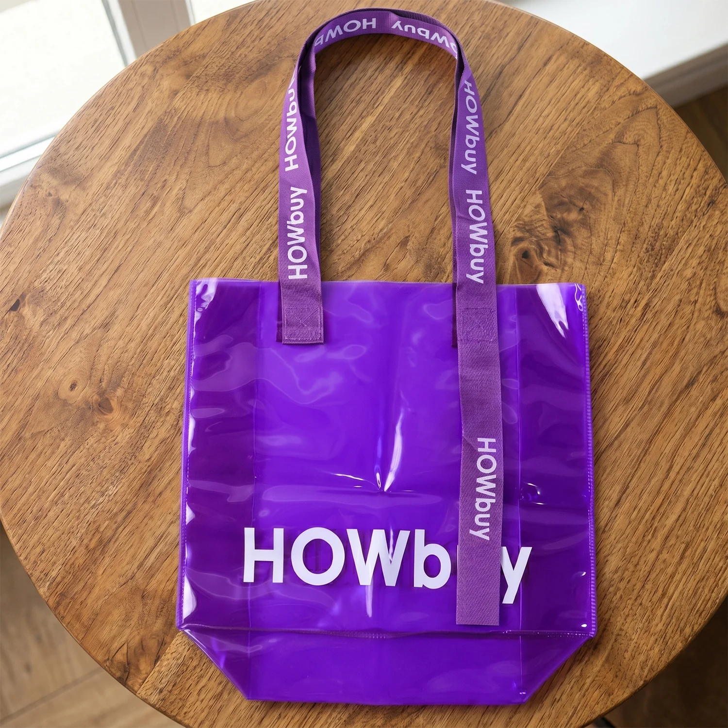 Stylish Transparent Carry Bag with Handle Strap (30x27 Cm) - Image 9
