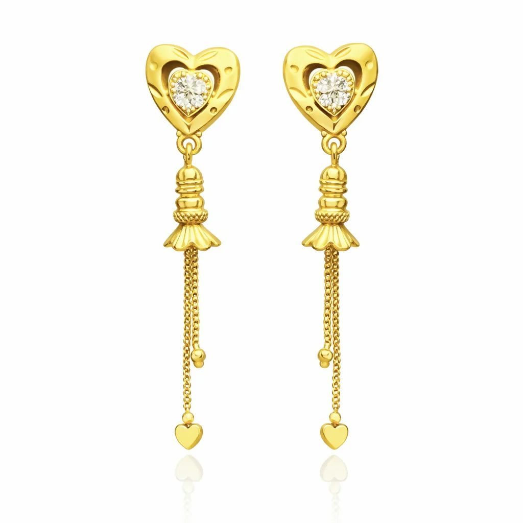 Subtle Shine Daily Wear Gold Earrings - Image 3