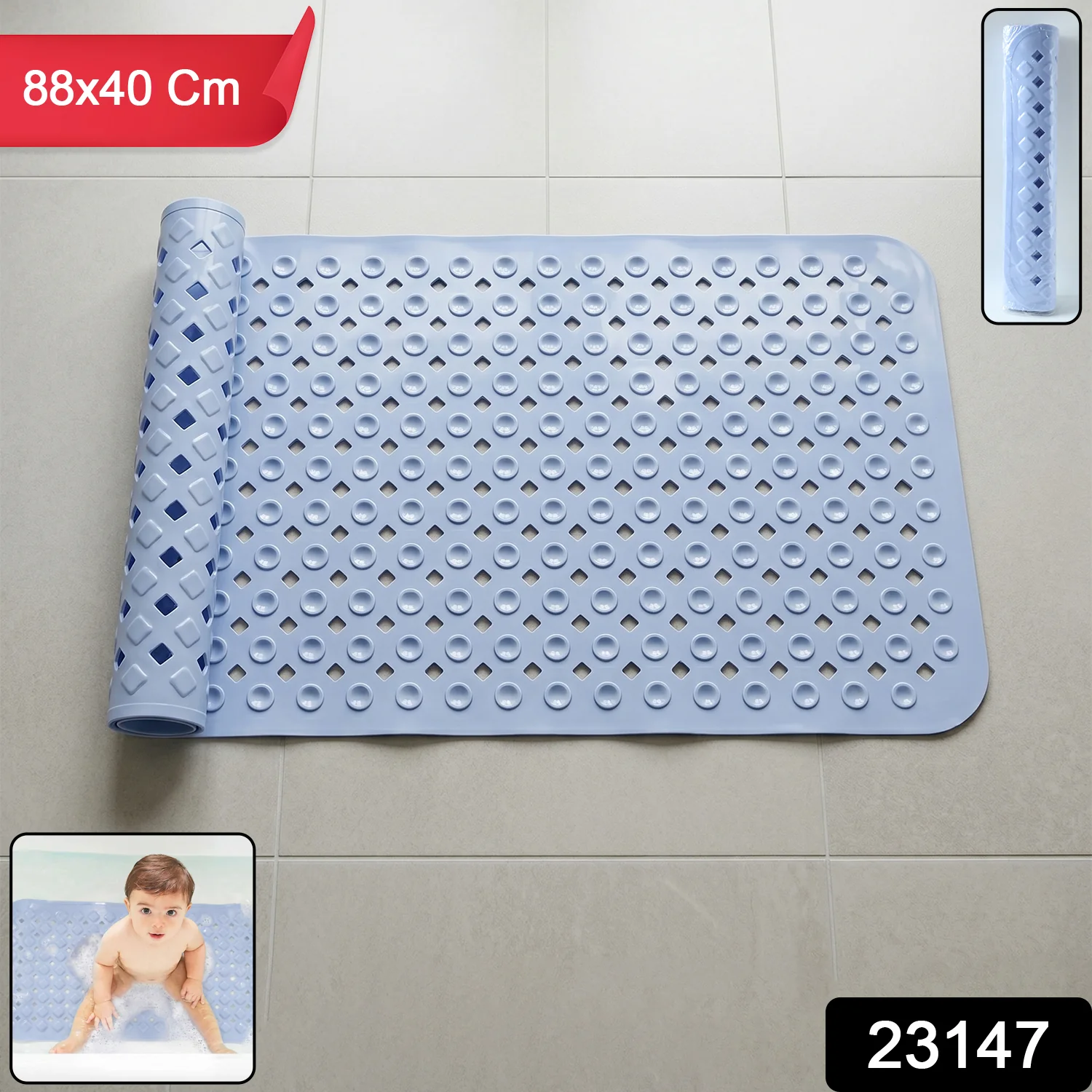 Suction Cups Anti-Slip Bath Mat (1 Pc, 88x40 Cm) - Image 2