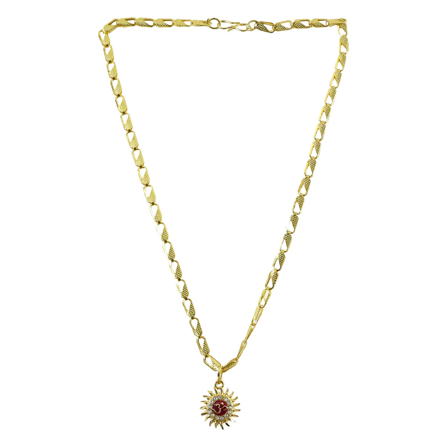 Sun and Om Pendant with Chain – Spiritual Charm Necklace (Mix Designs) - Image 5