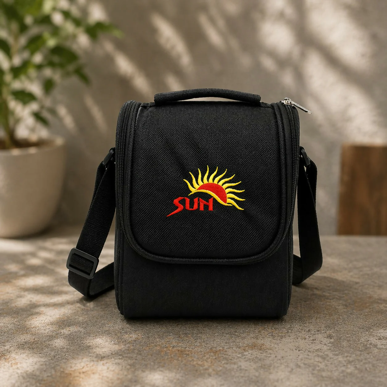 Sun Insulated Lunch Bag with Shoulder Strap for Office & Travel - Image 3