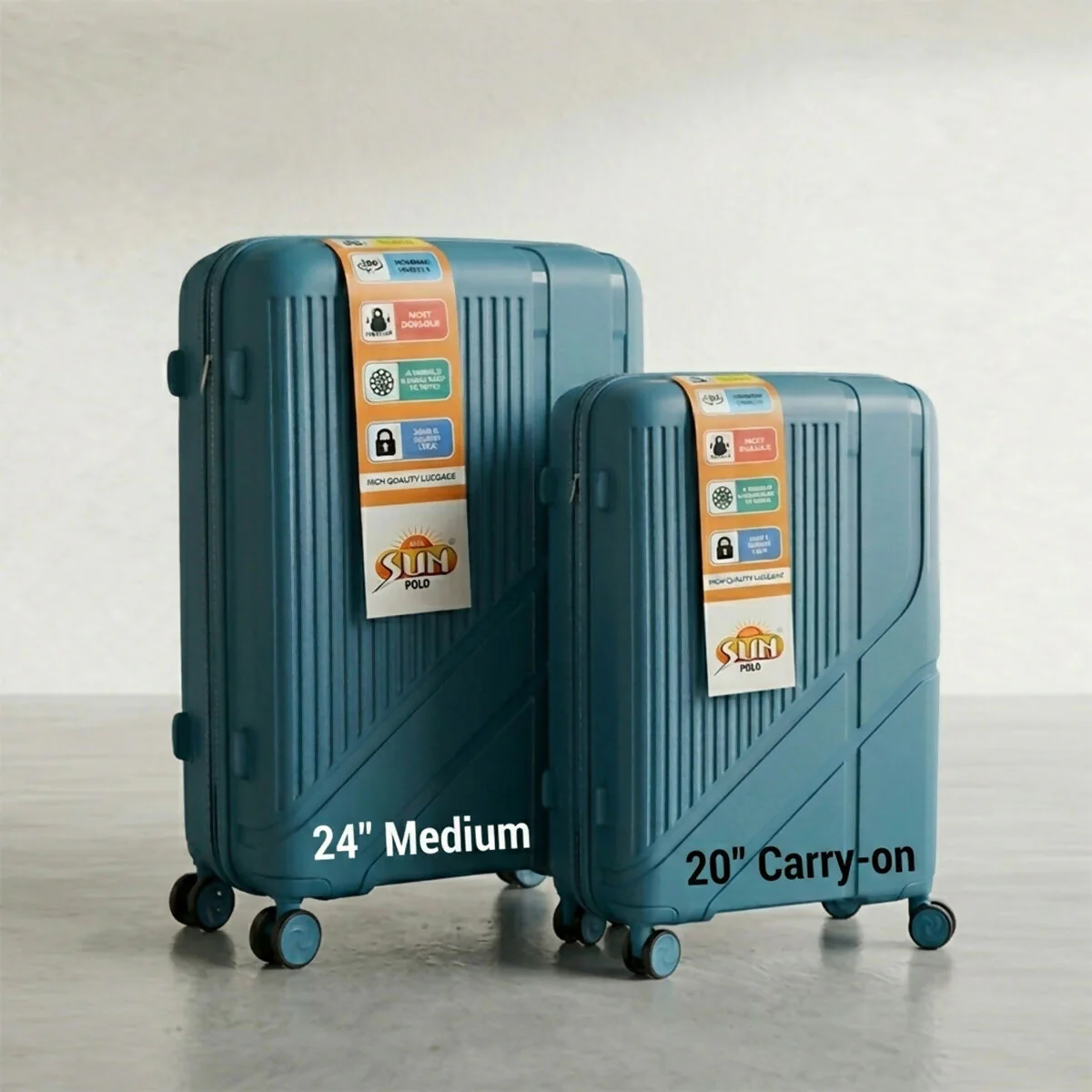 SUN POLO Blue Hard Shell Luggage Set with Spinner Wheels & Lock - Image 10