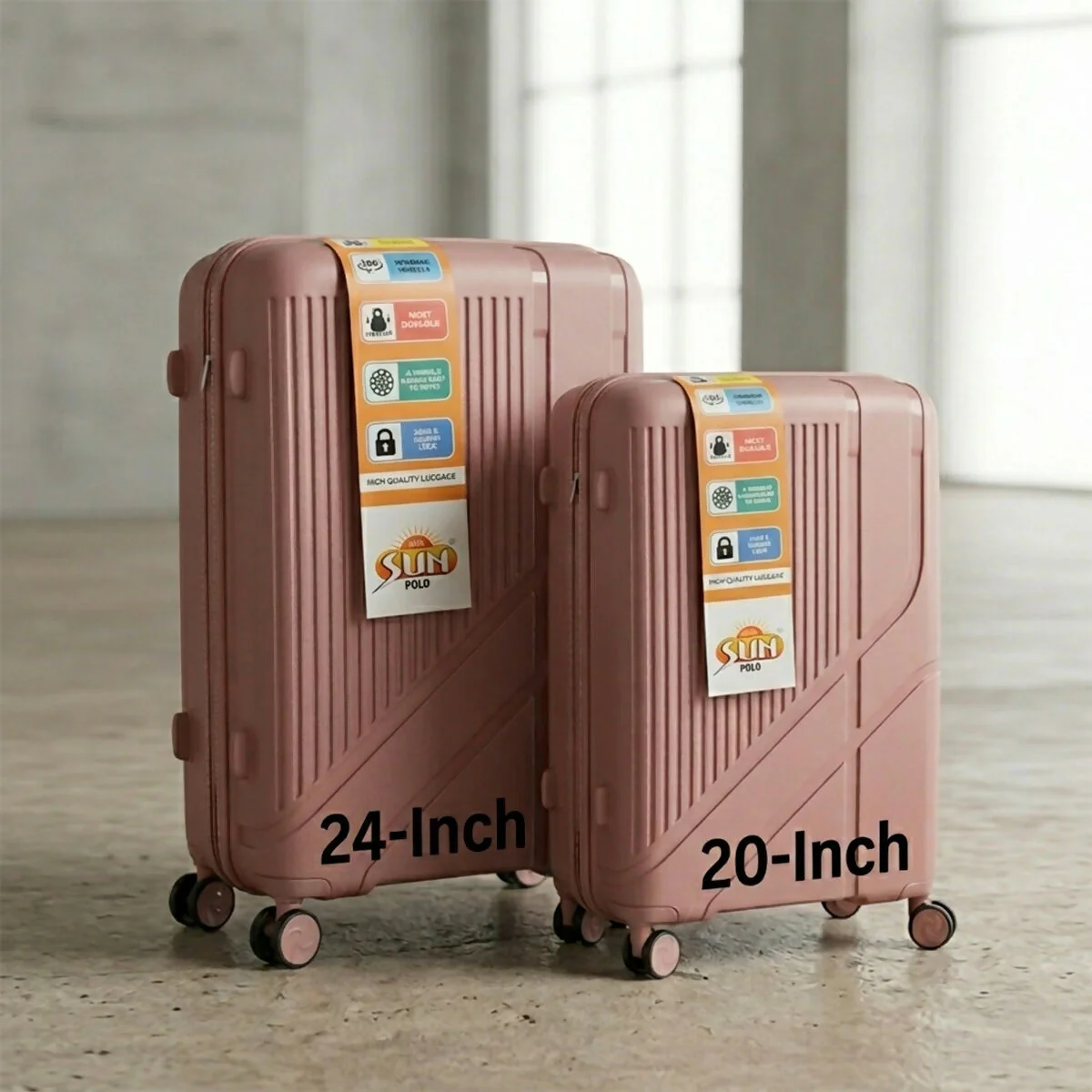 SUN POLO Blue Hard Shell Luggage Set with Spinner Wheels & Lock - Image 11