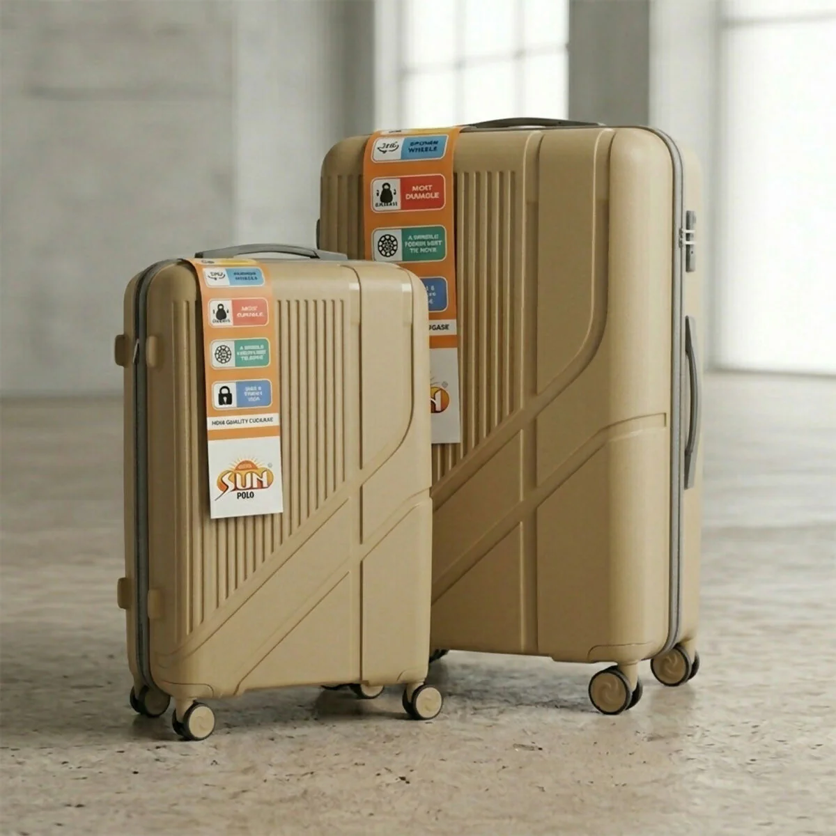 SUN POLO Blue Hard Shell Luggage Set with Spinner Wheels & Lock - Image 13