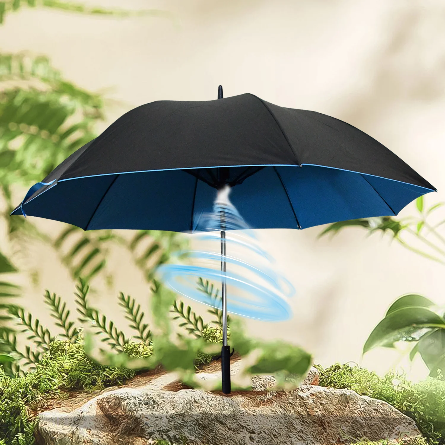 Sun Umbrella With Inside Fan & Power Bank Umbrellas For Summer (1 Pc) - Image 6