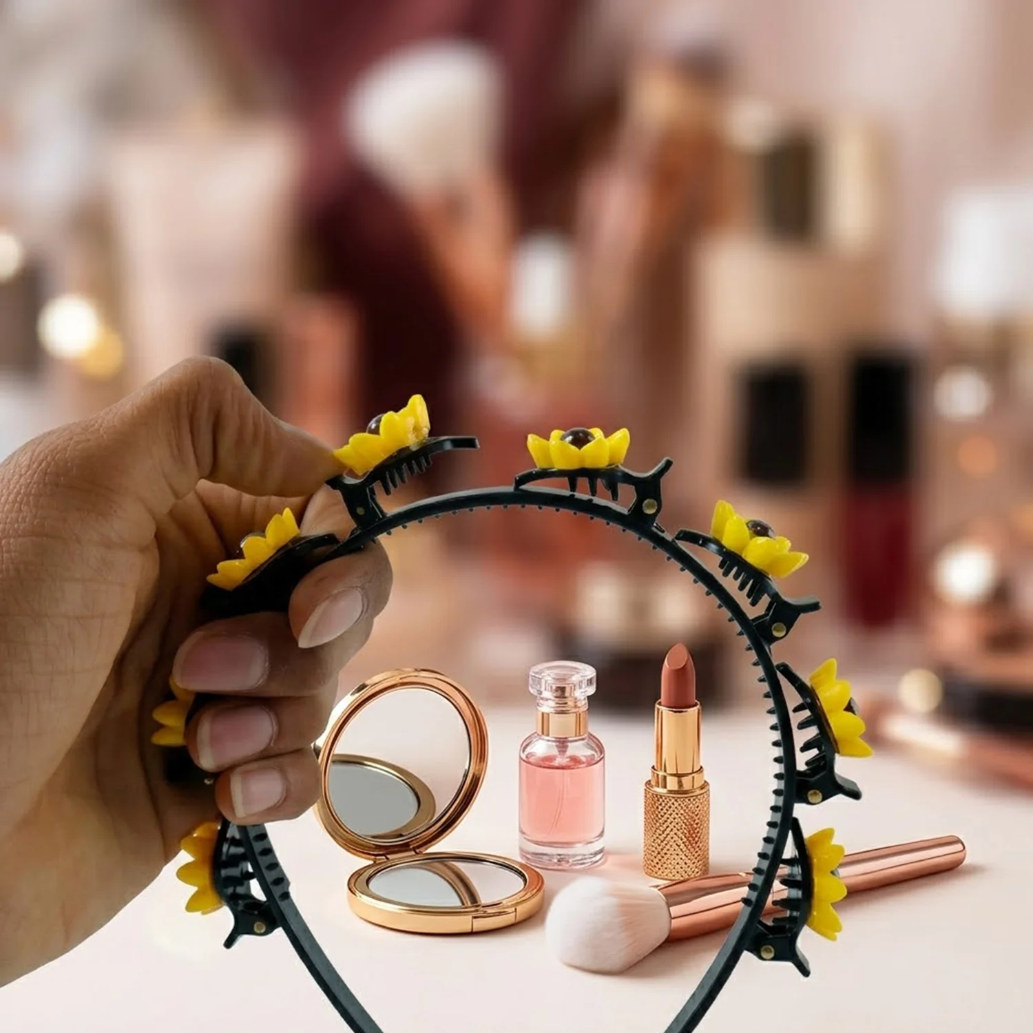 Sunflower Design Floral Clip Hair Band 1 Pc - Image 4