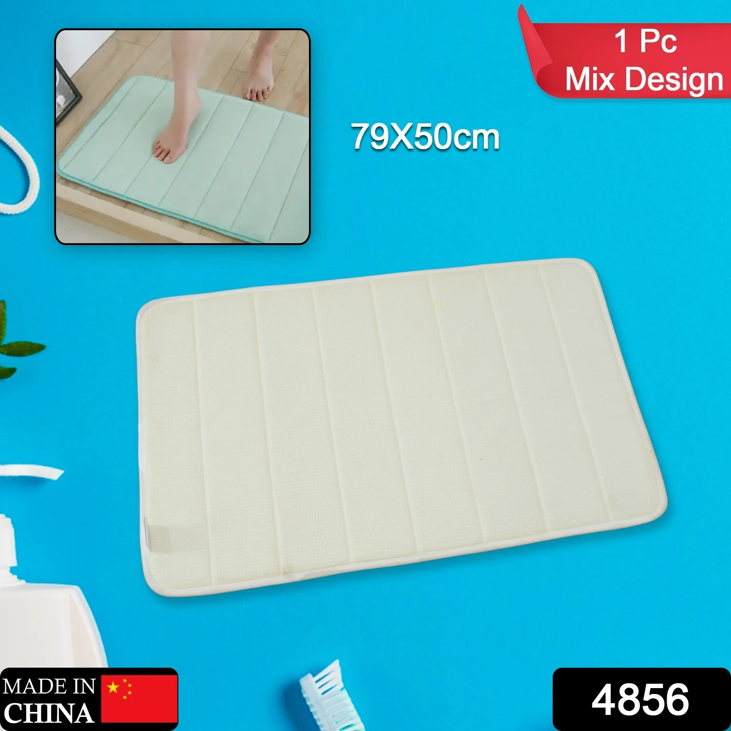 Super Absorbent Floor Mat Non-Slip Mat, Bath Mat, Instant Drying Mat, Bathroom Rug, Absorbent Bath Mat, Suitable for Bathroom, Kitchen, Door Mat - Image 2