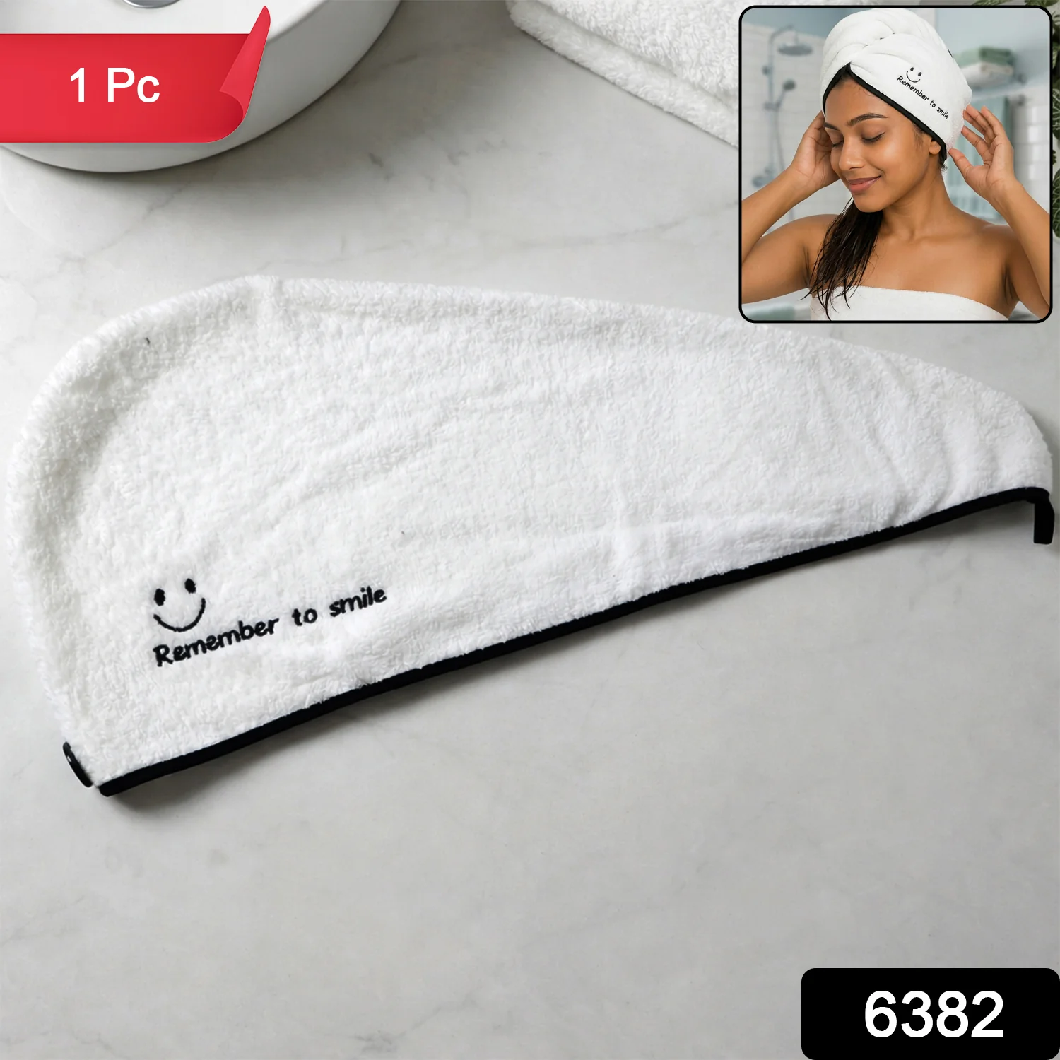 Super Absorbent Microfiber Hair Drying Towel Wrap (1 Pc) - Image 2