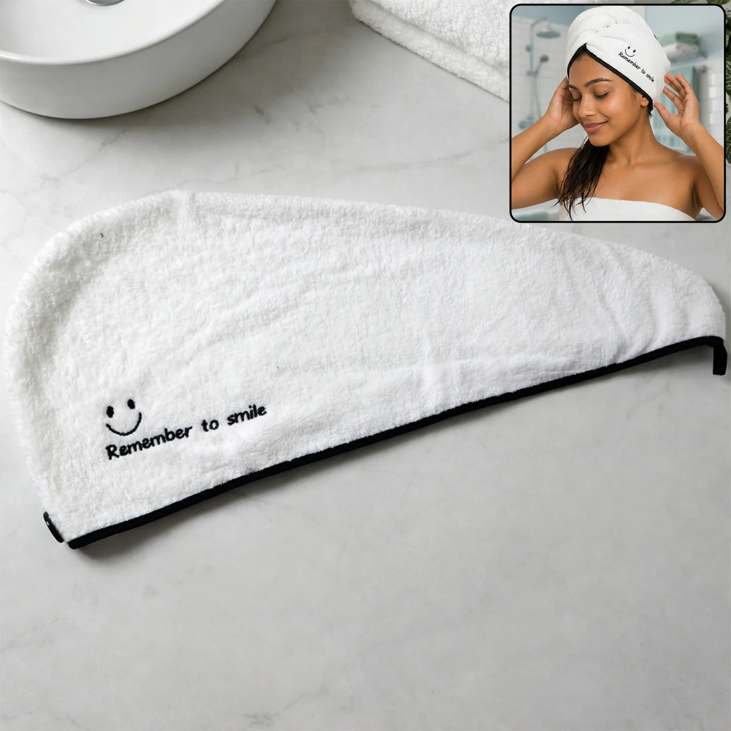 Super Absorbent Microfiber Hair Drying Towel Wrap (1 Pc) - Image 3