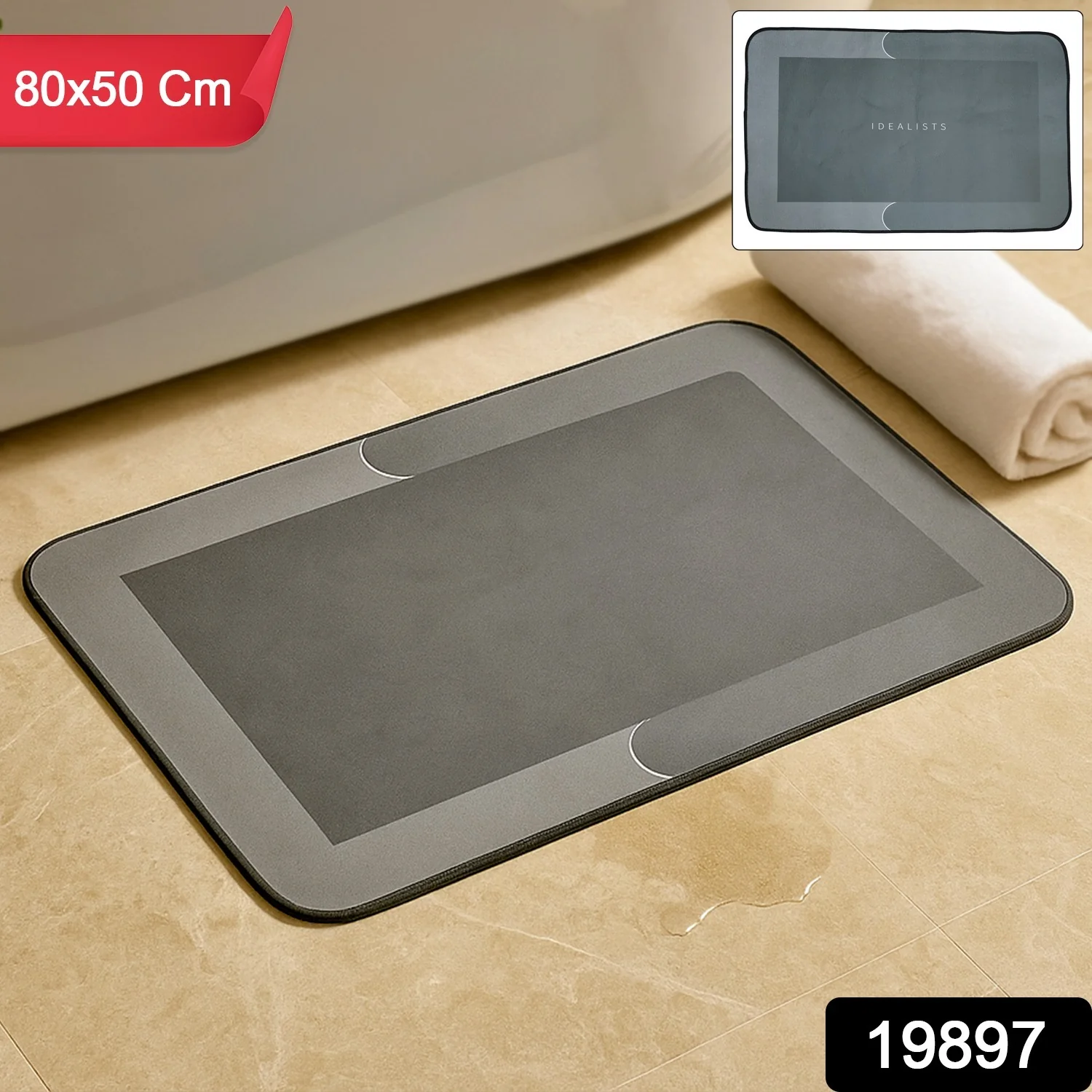 Super-Absorbent Quick-Dry Bathroom Floor Mat - (1 Pc / 80x50 Cm) - Image 2