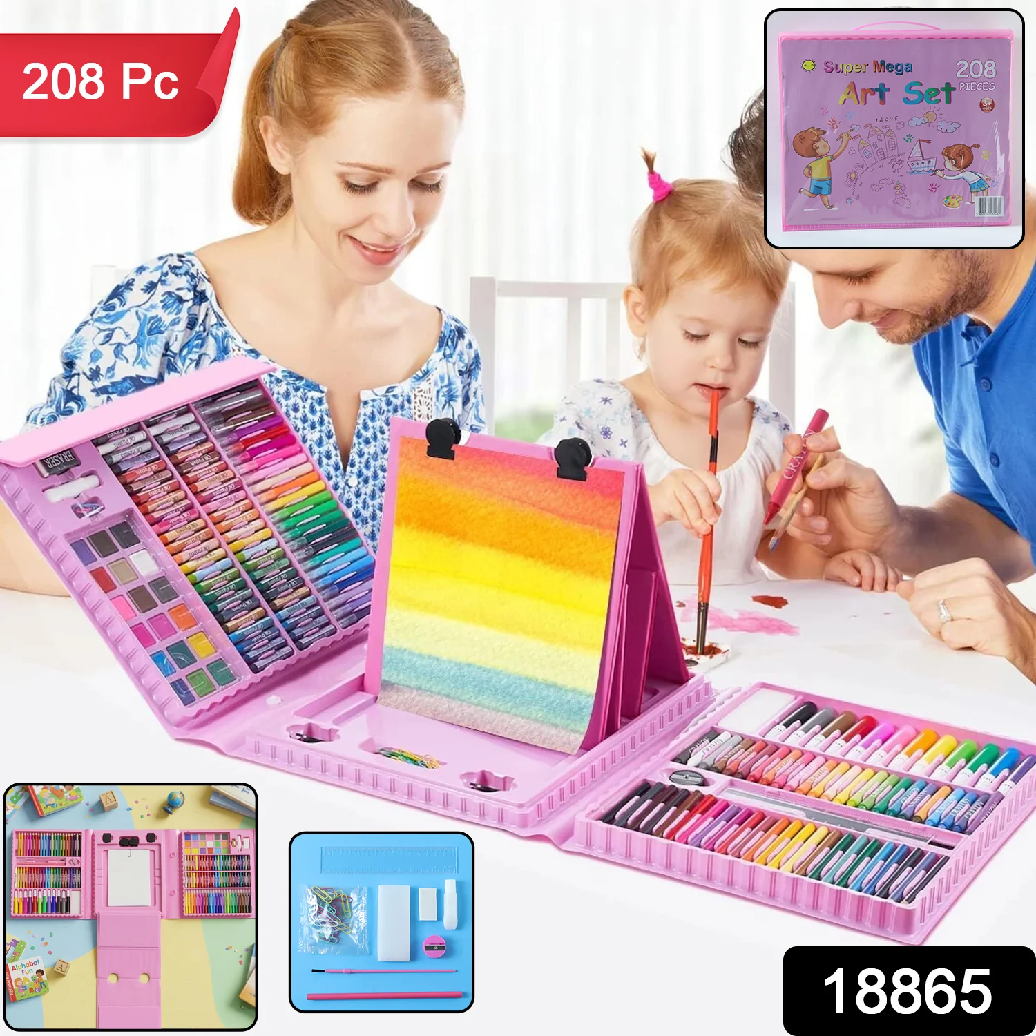 Super Mega Art & Craft Drawing Coloring Kit (208 Pc) - Image 2