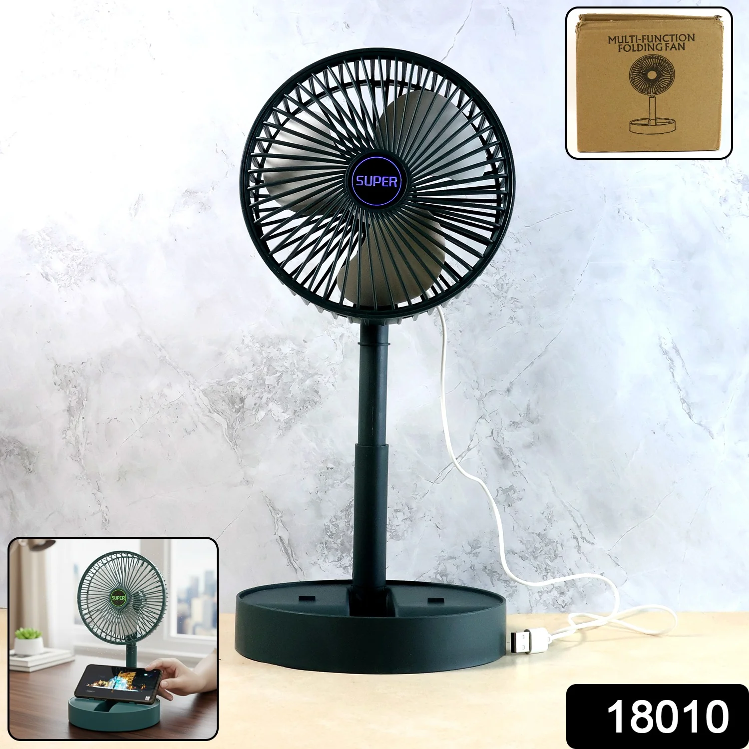 Super Multi-Function Folding Fan (1 Pc) - Image 2