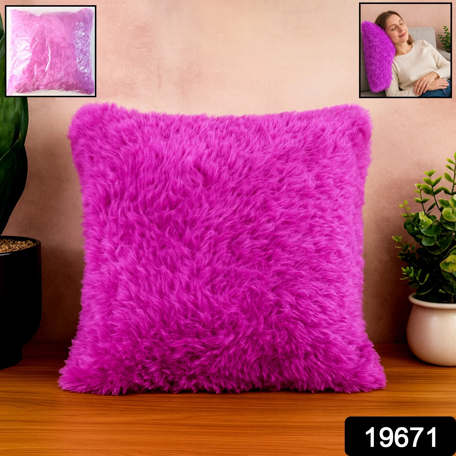 Super Soft Fluffy Cushion Pillow (1 Pc, Mix Color) - Image 2