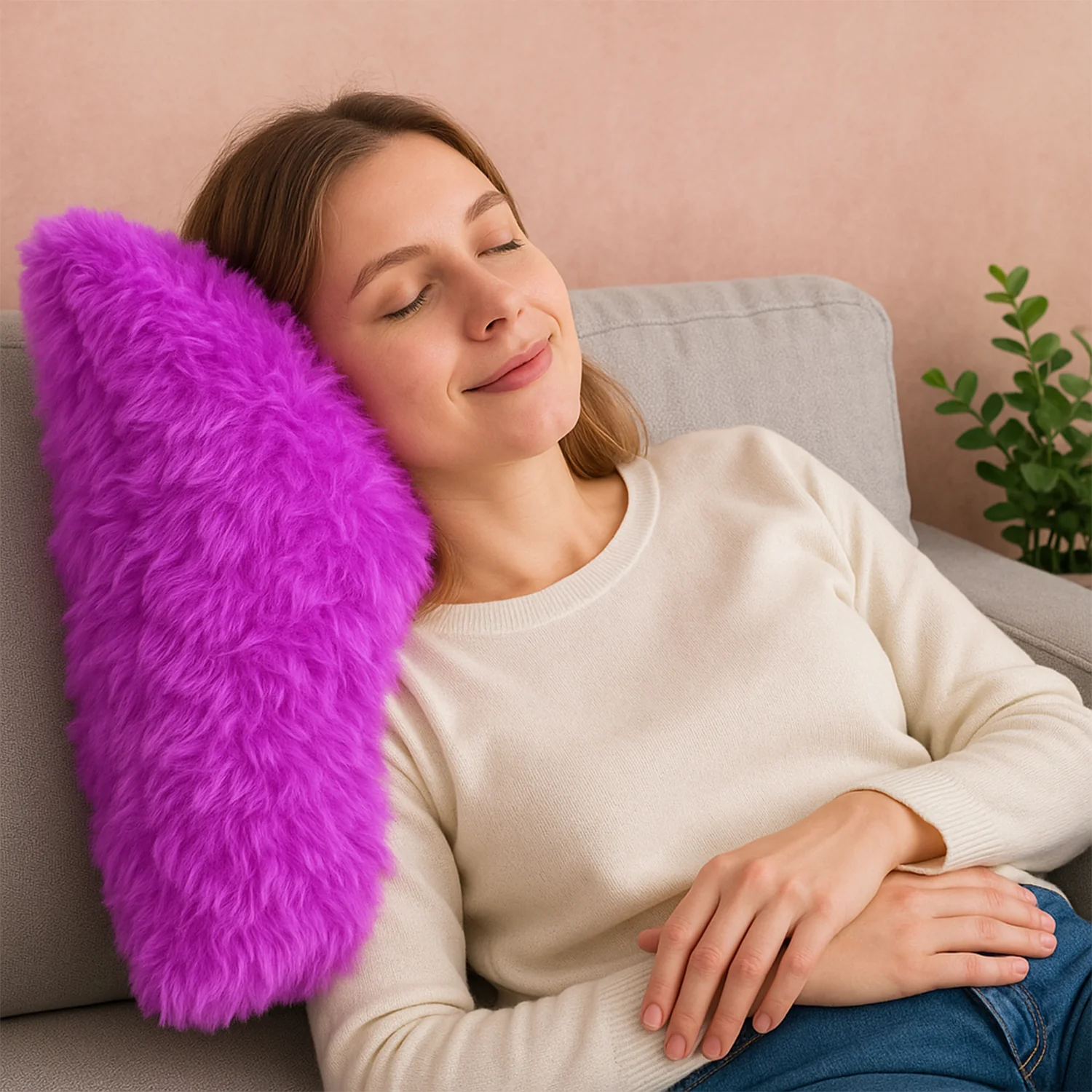 Super Soft Fluffy Cushion Pillow (1 Pc, Mix Color) - Image 6