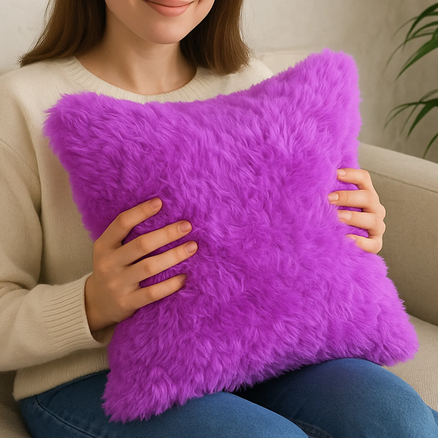 Super Soft Fluffy Cushion Pillow (1 Pc, Mix Color) - Image 8