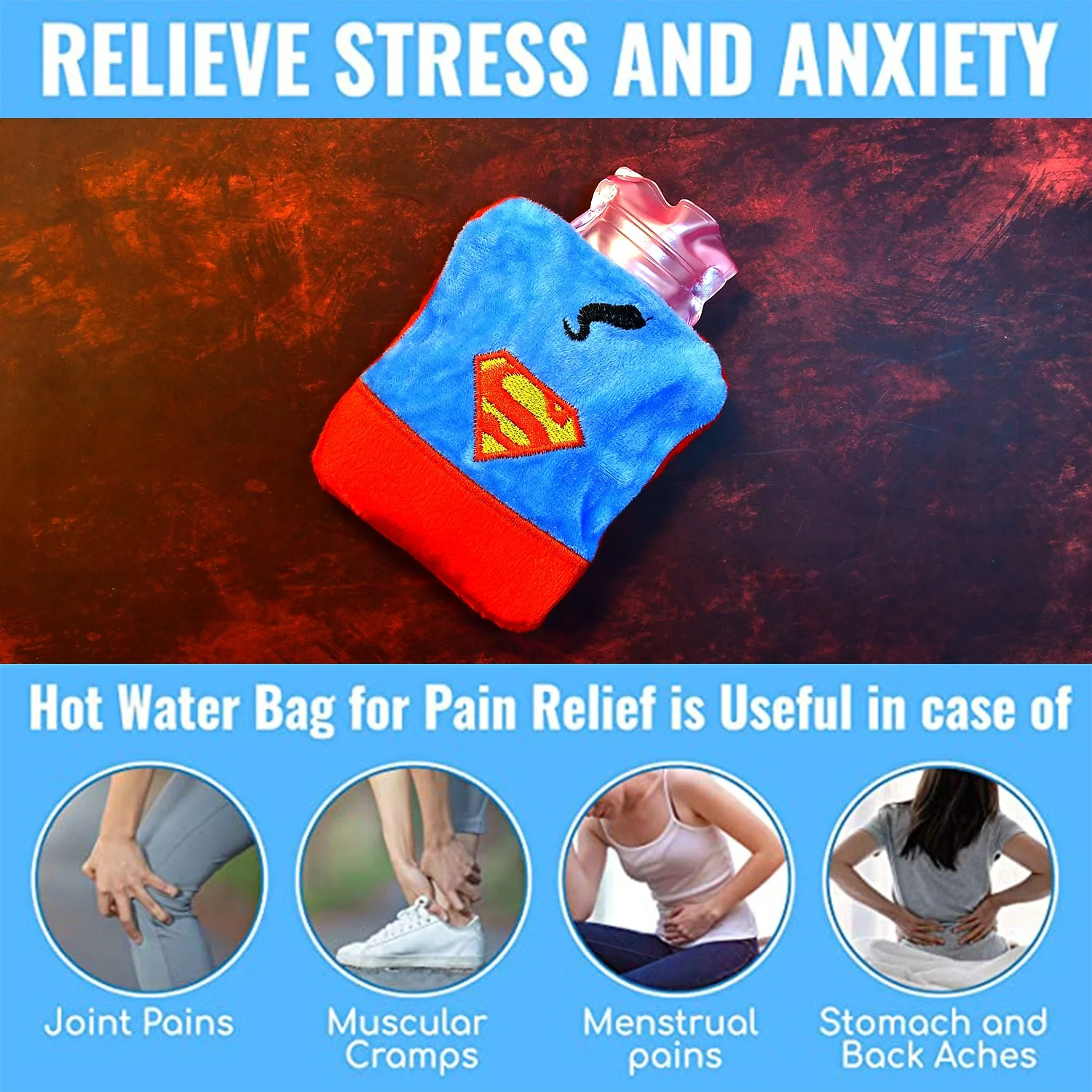 Mix design Fun Emoji Relief (1 Pc): Mini Hot Water Bag for Aches & Pains - Image 5