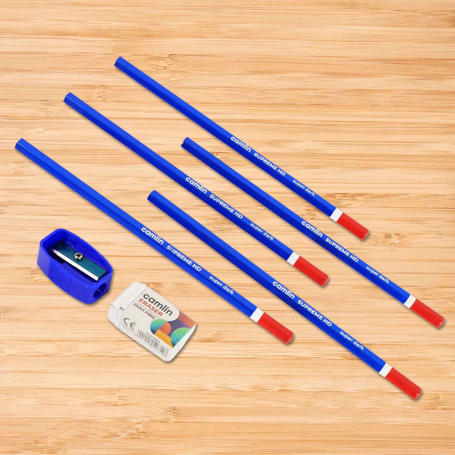 Superme hd Wooden Pencil With Sharpener and Eraser - Image 2