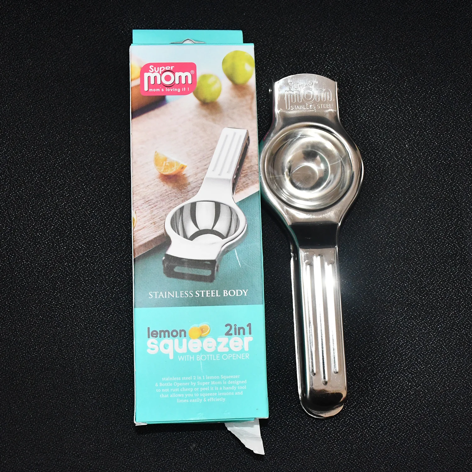 Supermom 2-in-1 Heavy Duty Stainless Steel Lemon Squeezer with Built-in Bottle Opener - Image 8