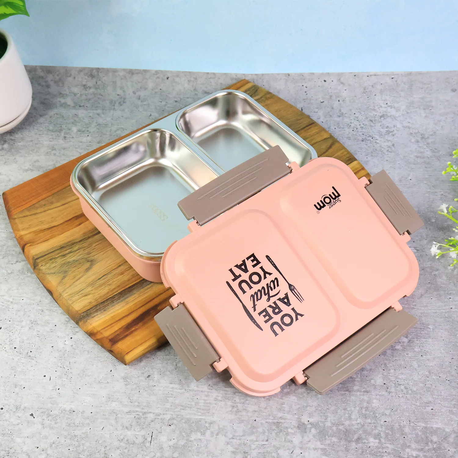Supermom 2 Partition Stainless Steel Lunch Box - Image 4
