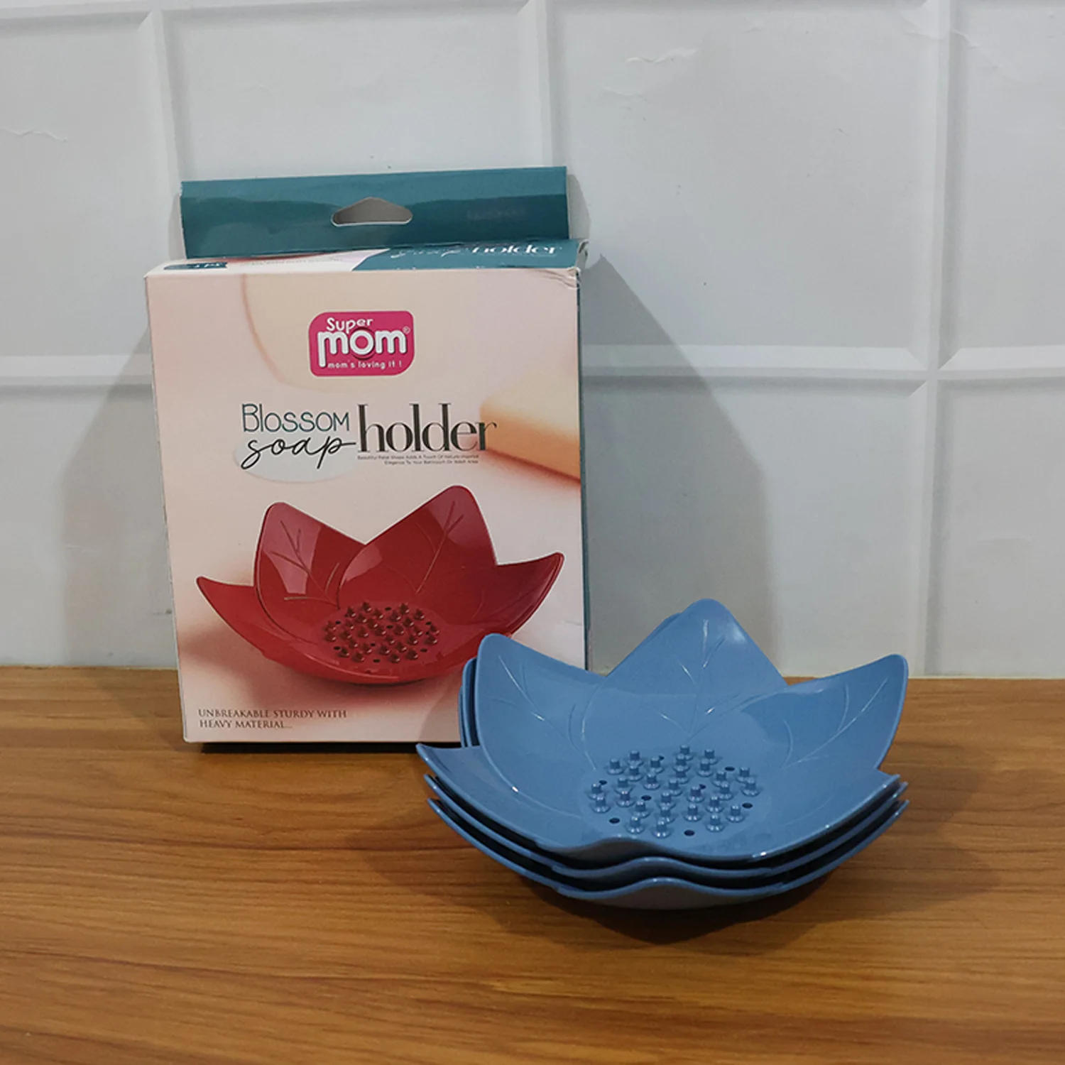 Supermom 3-Piece Lotus Blossom Design Soap Holder Set - Image 10