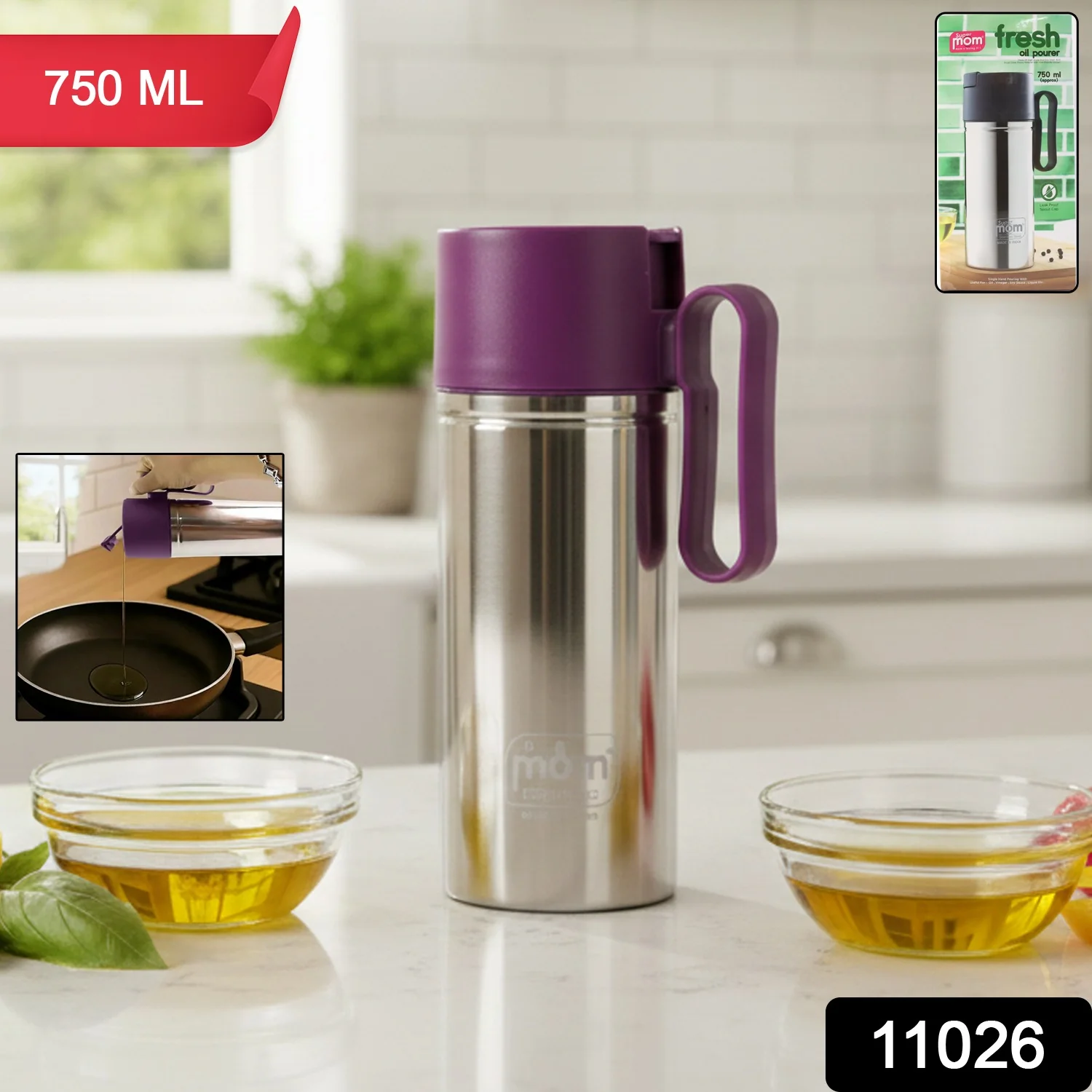 Supermom 750ml Approx. Stainless Steel Oil Pourer (1 Pc) - Image 2