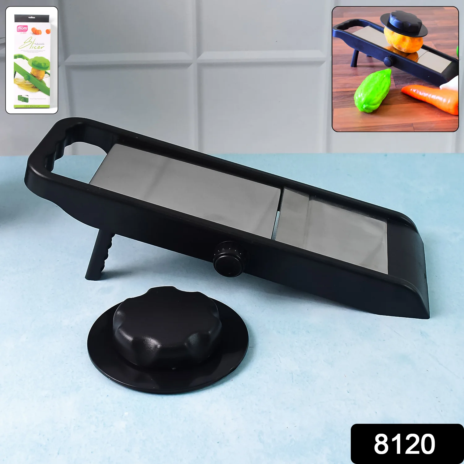 Supermom Adjustable Plastic Slicer, 1-Piece, Black / Silver - Image 2